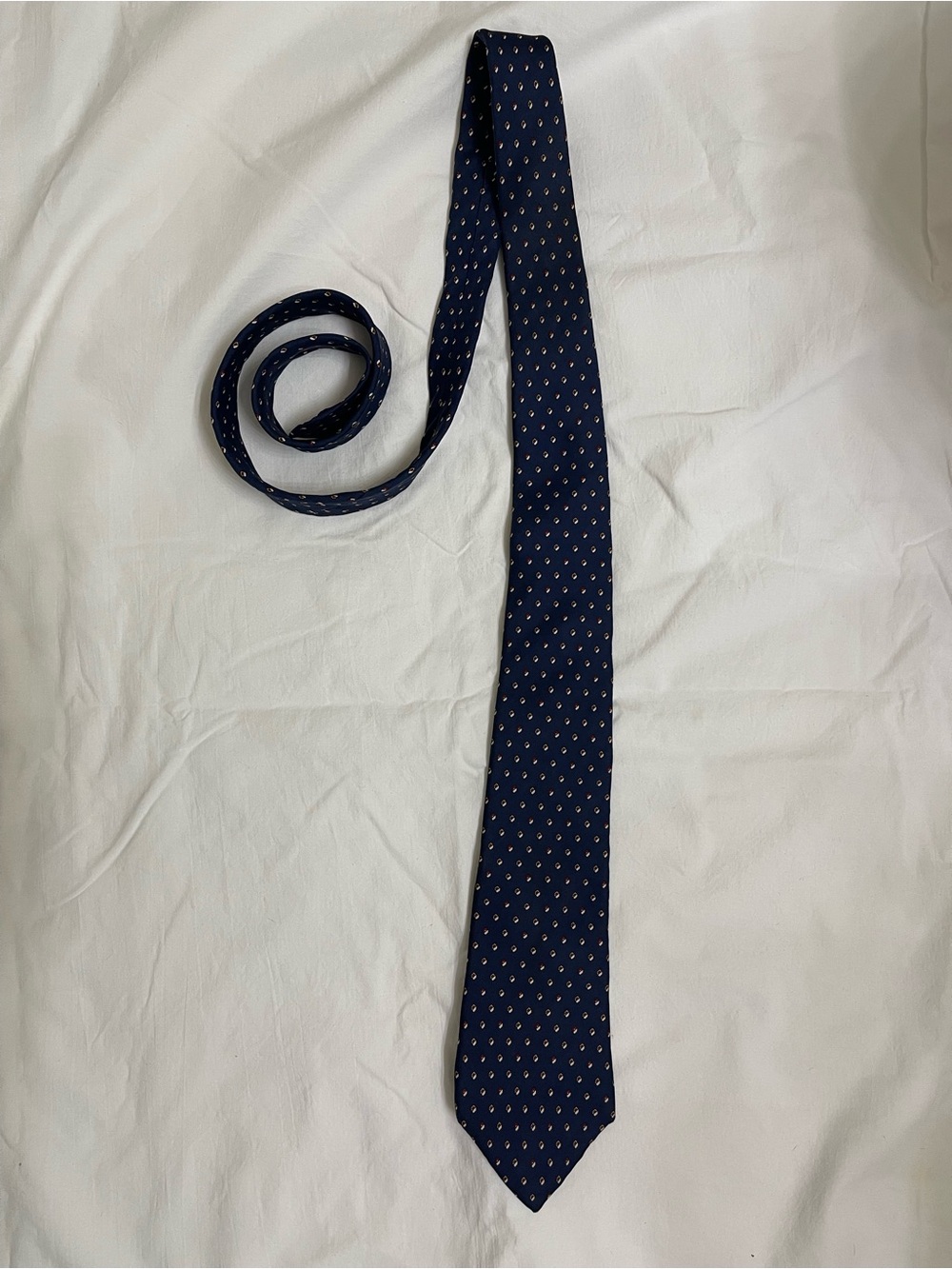 Vintage Christian Dior 100% silk tie blue  patterned gentleman designer retro